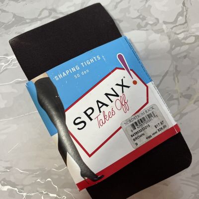 Spanx Takes Off Size B Brown Footless Shaping Tights Semi Opaque Tummy Control